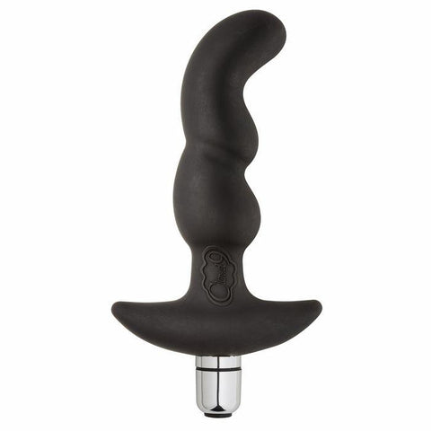 Prostate Pro Soft Angled Tip Prostate Anal Massager Black W-c Rings