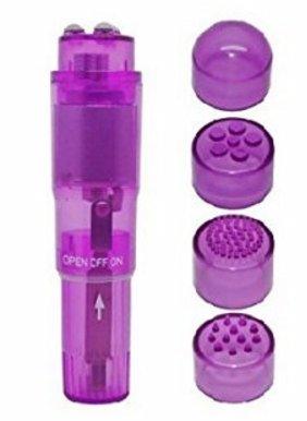 (bulk) Cloud 9 Novelties Massager Pocket Rocket Purple W- 4 Attachments