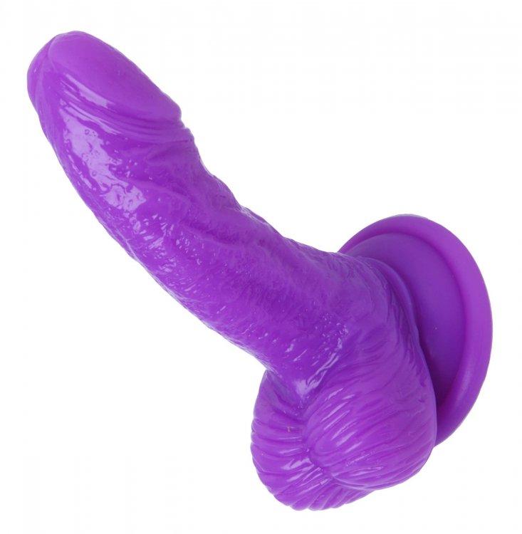 Silicone Curvy 4 Suction Cup Dildo Purple(bulk) "