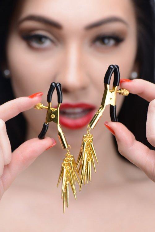 Master Series Lure Adjustable Nipple Clamps W-gold Spikes