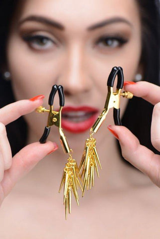 Master Series Lure Adjustable Nipple Clamps W-gold Spikes